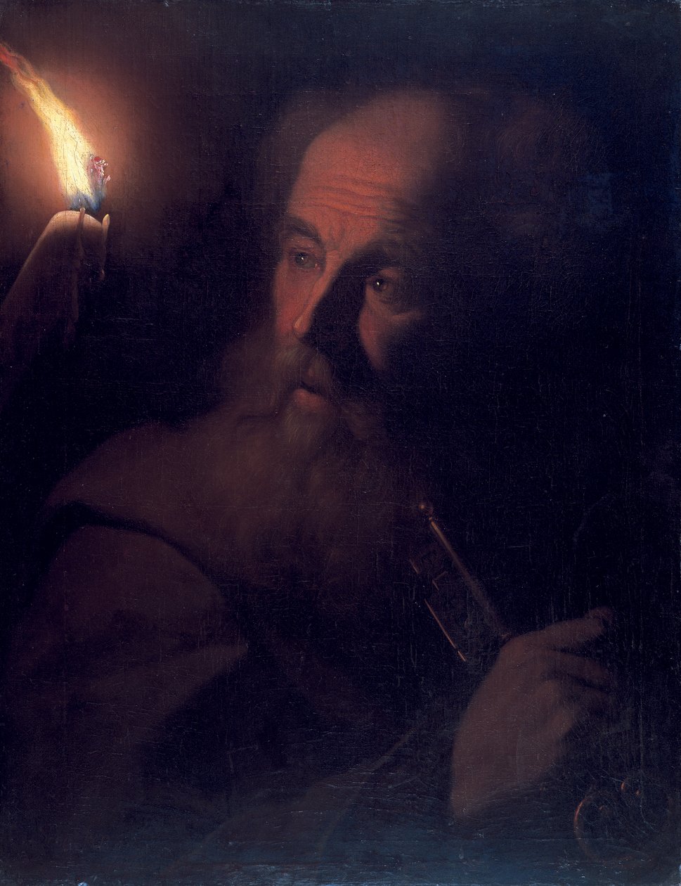 ಕ್ಯಾಂಡಲ್‌ಲೈಟ್‌ನಿಂದ ಸೇಂಟ್ ಪೀಟರ್, c.1700-06 ಟರ್ಕ್ by Godfried Schalcken