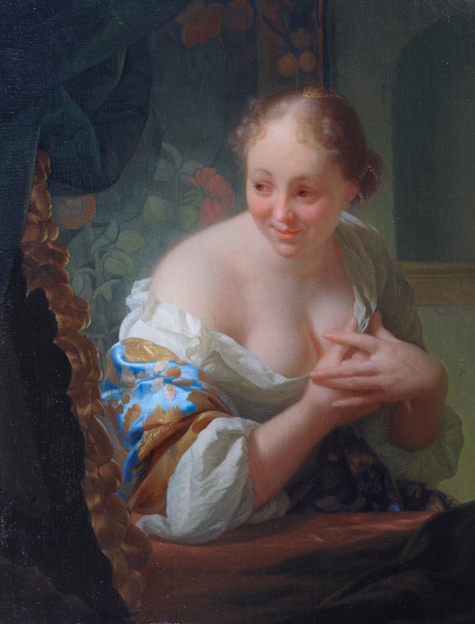 Aynanın önünde genç kadın by Godfried Schalcken