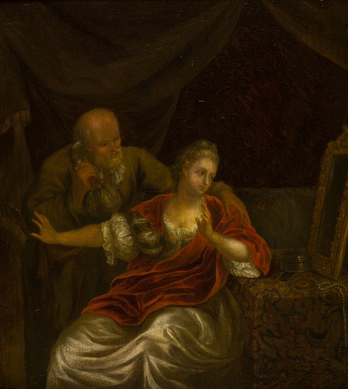 Bir Teklif Reddedildi, c.1663-1706 (tuval üzerine yağlı boya) by Godfried (after) Schalken or Schalcken