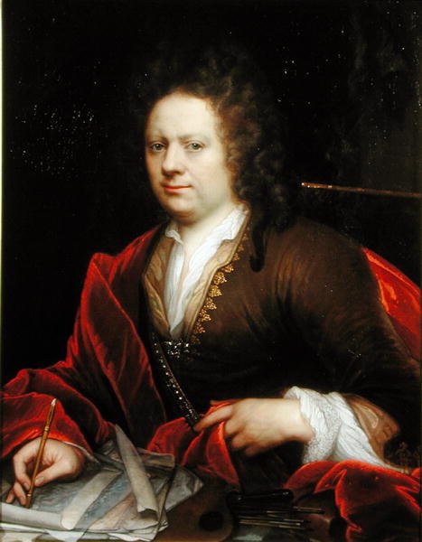 Bir Sanatçının Portresi (tuval üzerine yağlı boya) by Godfried Schalcken