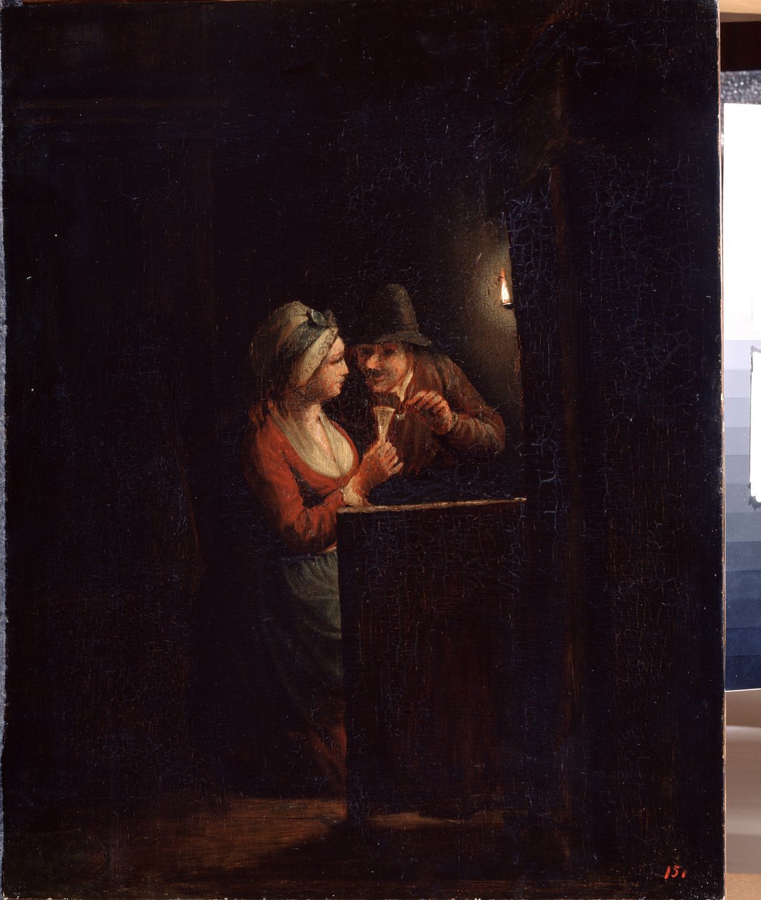 Mum ışığında bir erkek ve bir kadın. Godfried Cornelisz Schalcken