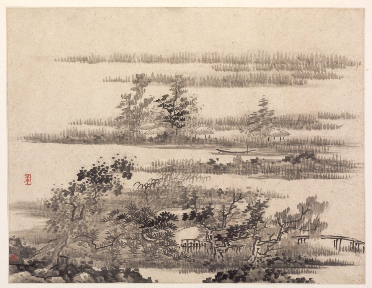 Su Ülkesinde Yaz, 1670'ler. by Gong Xian