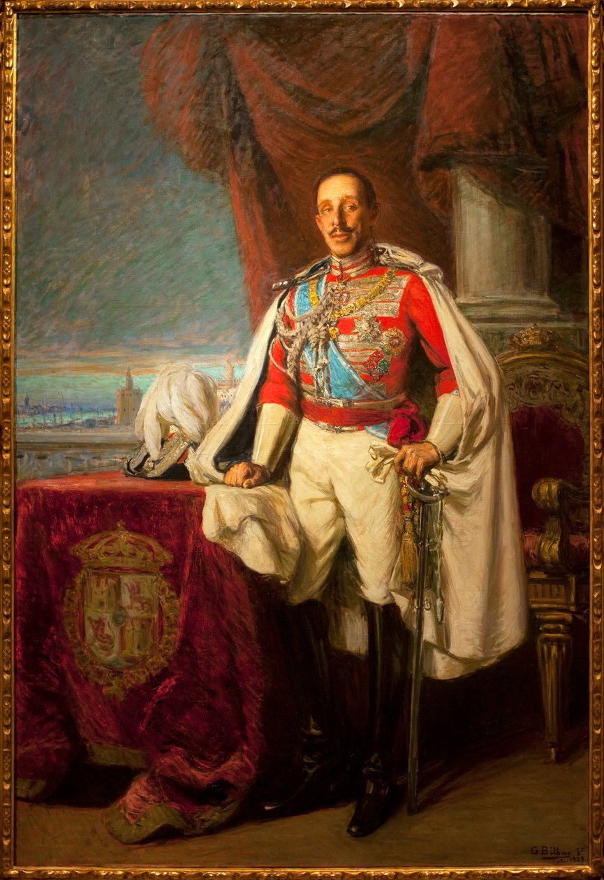 İspanya'dan Alfonso XIII - Alfonse XIII'in Portresi - Gonzalo Bilbao Martinez (1860-1938), tuval üzerine yağlı boya by Gonzalo Bilbao Martinez