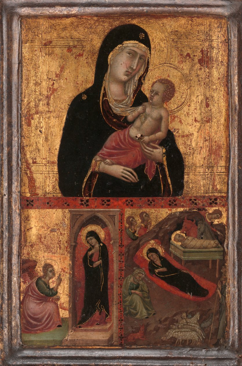 Müjde ve Doğuş ile Madonna ve Çocuk, yaklaşık. 1310-15. by Goodhart Master