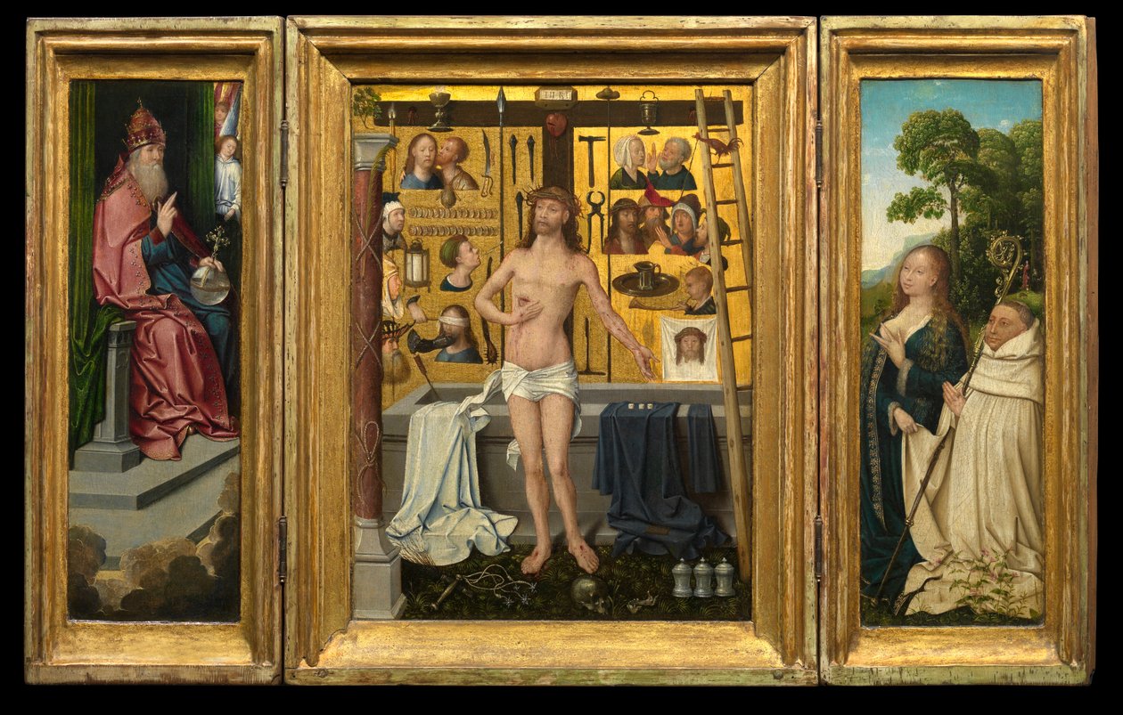 Antonius Tsgrooten'in Üç Parçası (panel üzerine yağlıboya) by Goossen van der (1465 c.1538) Weyden