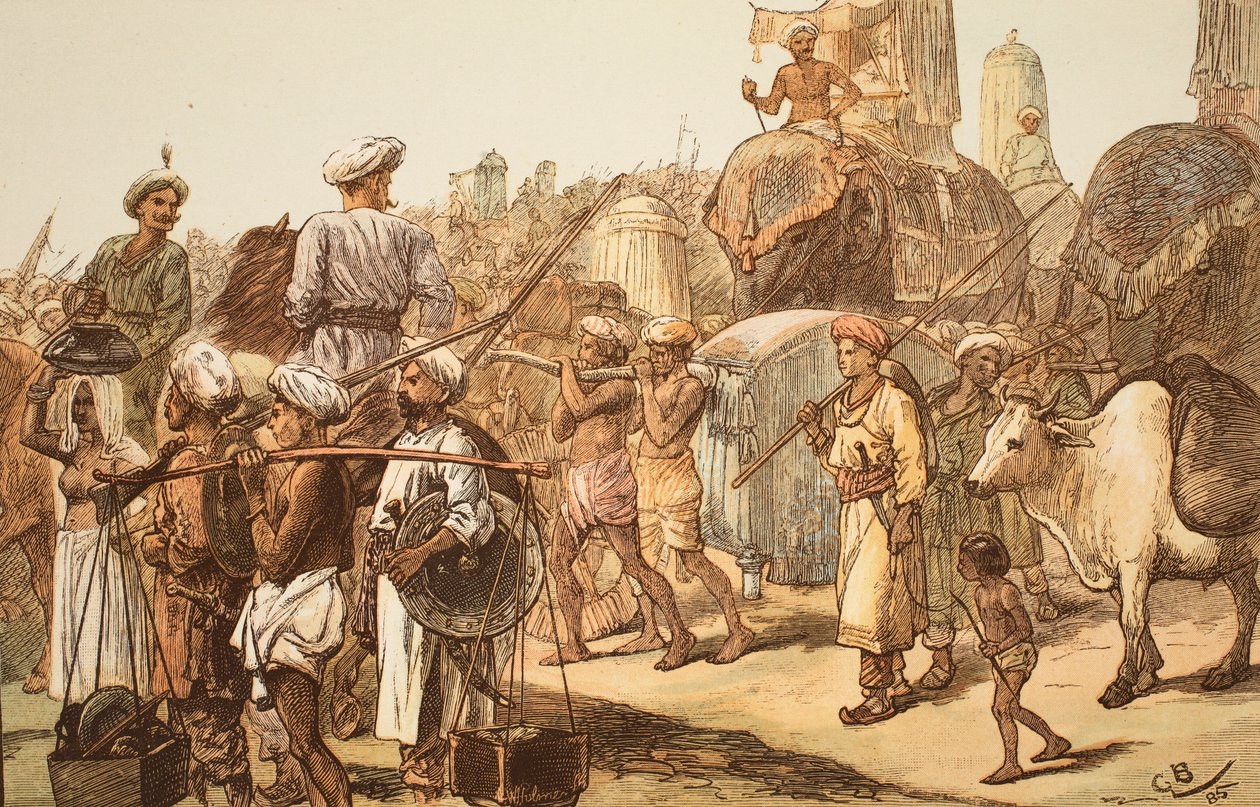 WJ Palmer tarafından oyulmuş Hint Ordusu Mart, by Gordon Frederick Browne
