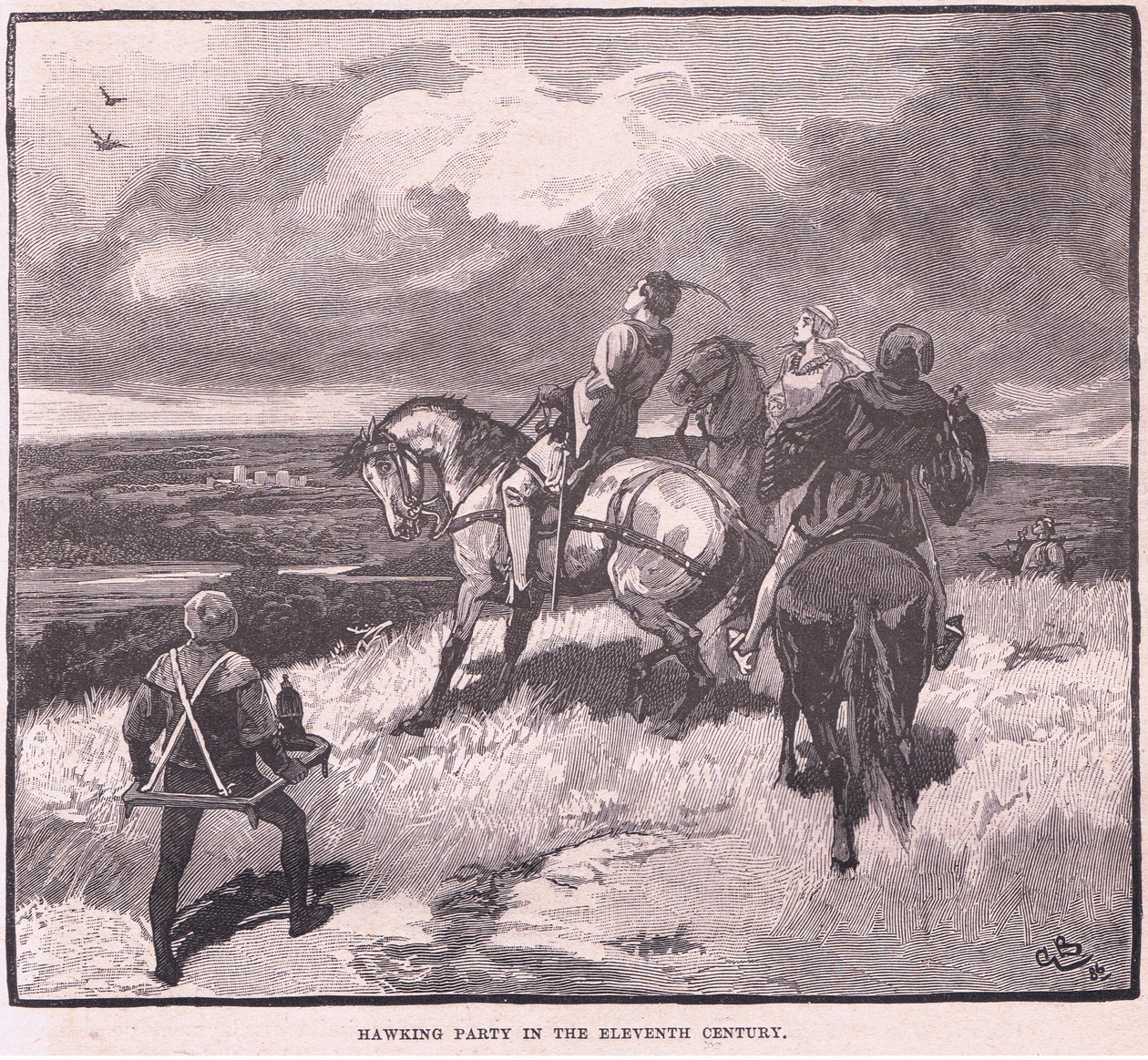 11. yüzyılda Hawking partisi by Gordon Frederick Browne