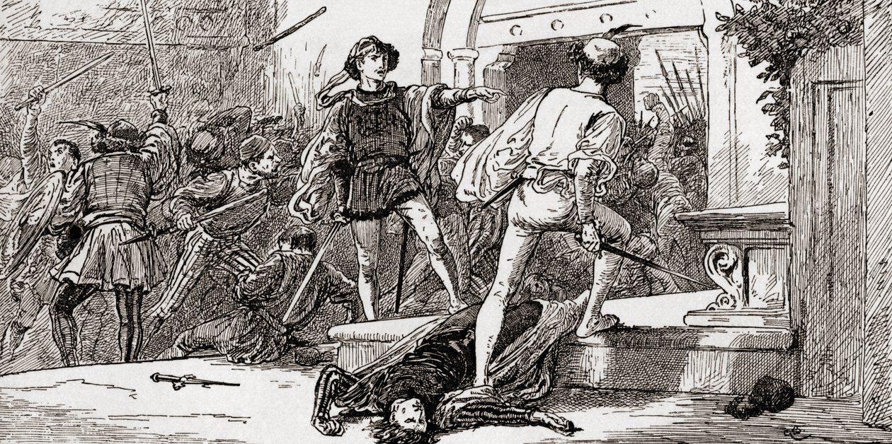 Tybalt, Romeo tarafından öldürüldü, William Shakespeares Romeo ve Juliet