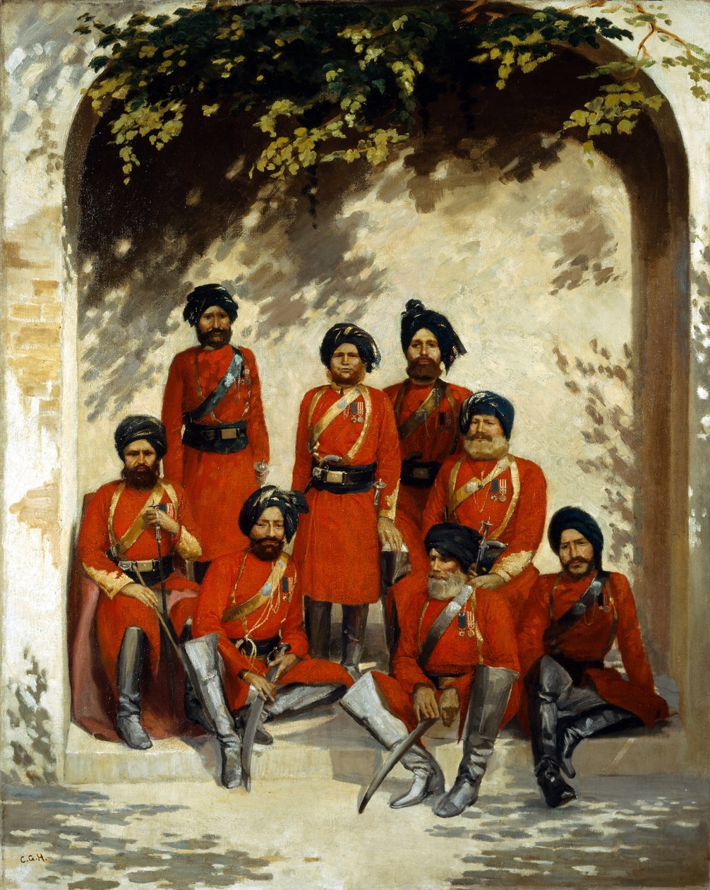 Hint Ordusu Subayları ve Astsubaylar, 2. Süvari Alayı, Pencap Sınır Kuvvetleri, c.1863 by Gordon Hayward