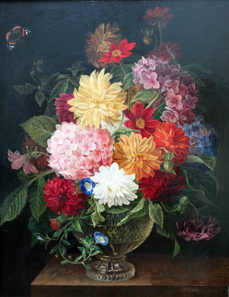 Çiçekli Natürmort by Gottfried Wilhelm Voelcker