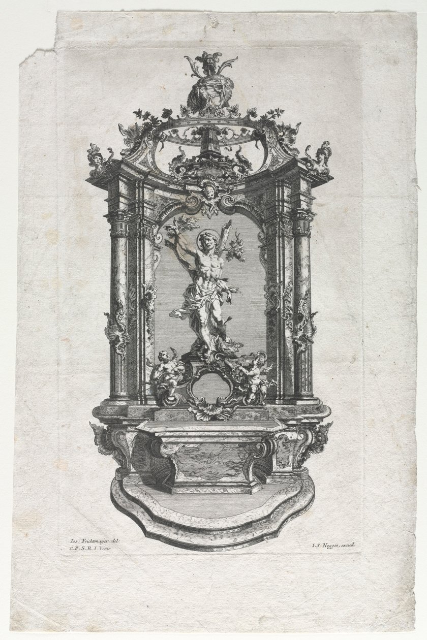 Oymacılar için Altar modeli. by Gottfried Bernhard Götz
