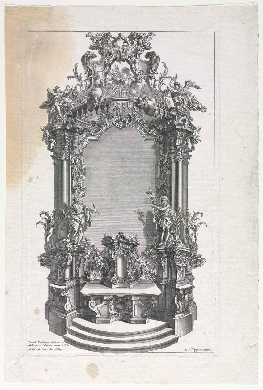 Oymacılar için Altar modeli. by Gottfried Bernhard Götz