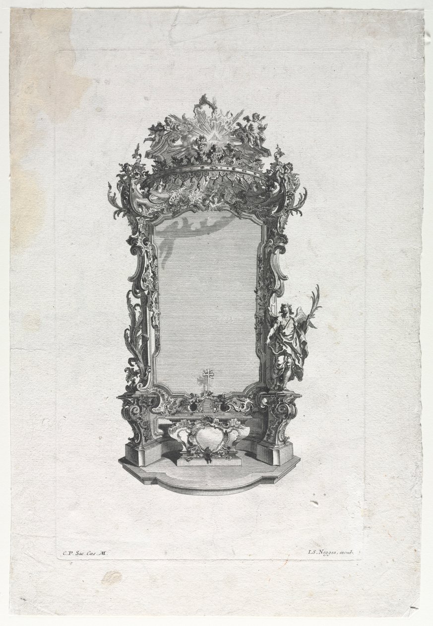 Oymacılar için Altar modeli. by Gottfried Bernhard Götz