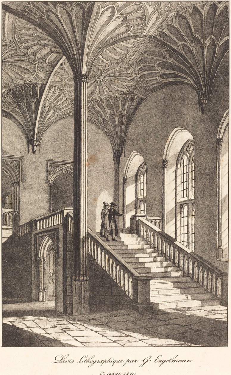 Erkek ve Kadın İnen Merdiven by Gottfried Engelmann