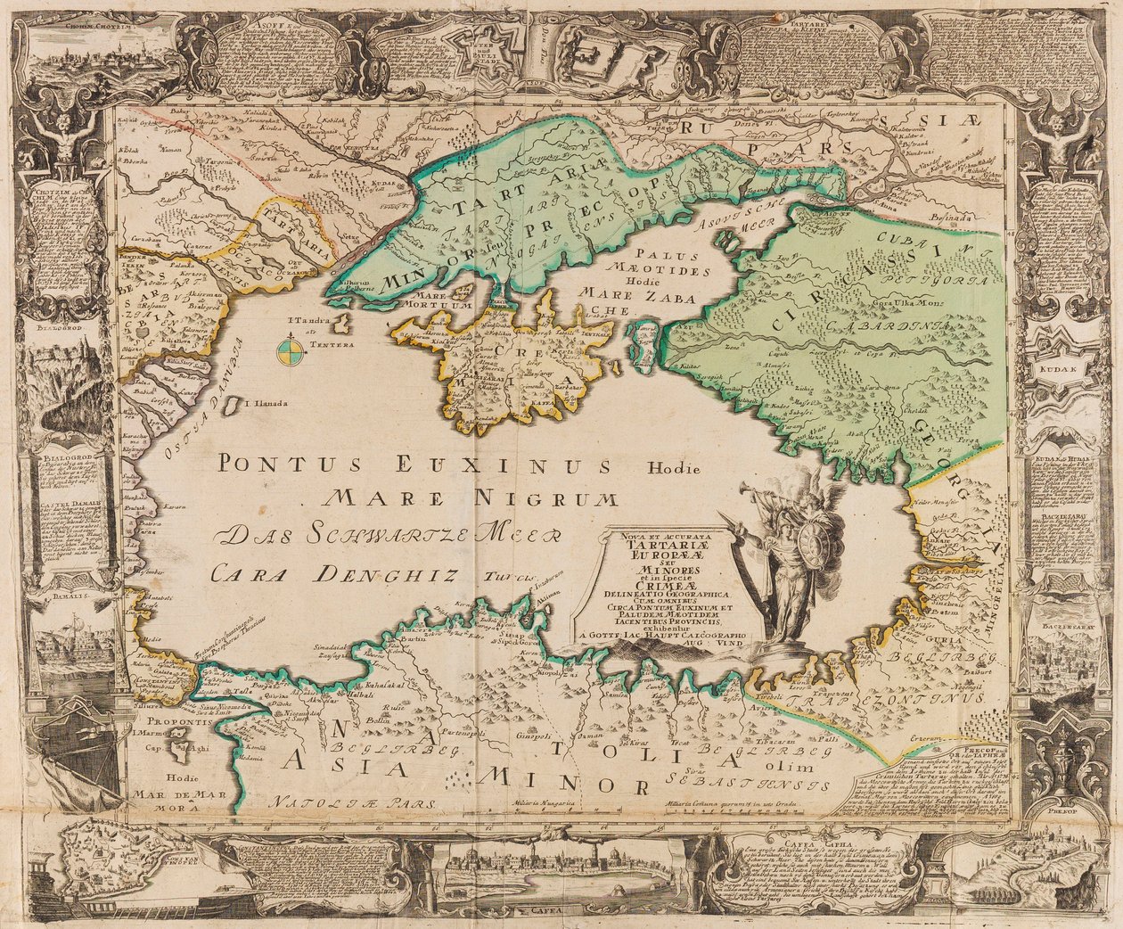 Karadeniz ve Kırım Haritası, c. 1740. by Gottfried Jacob Haupt