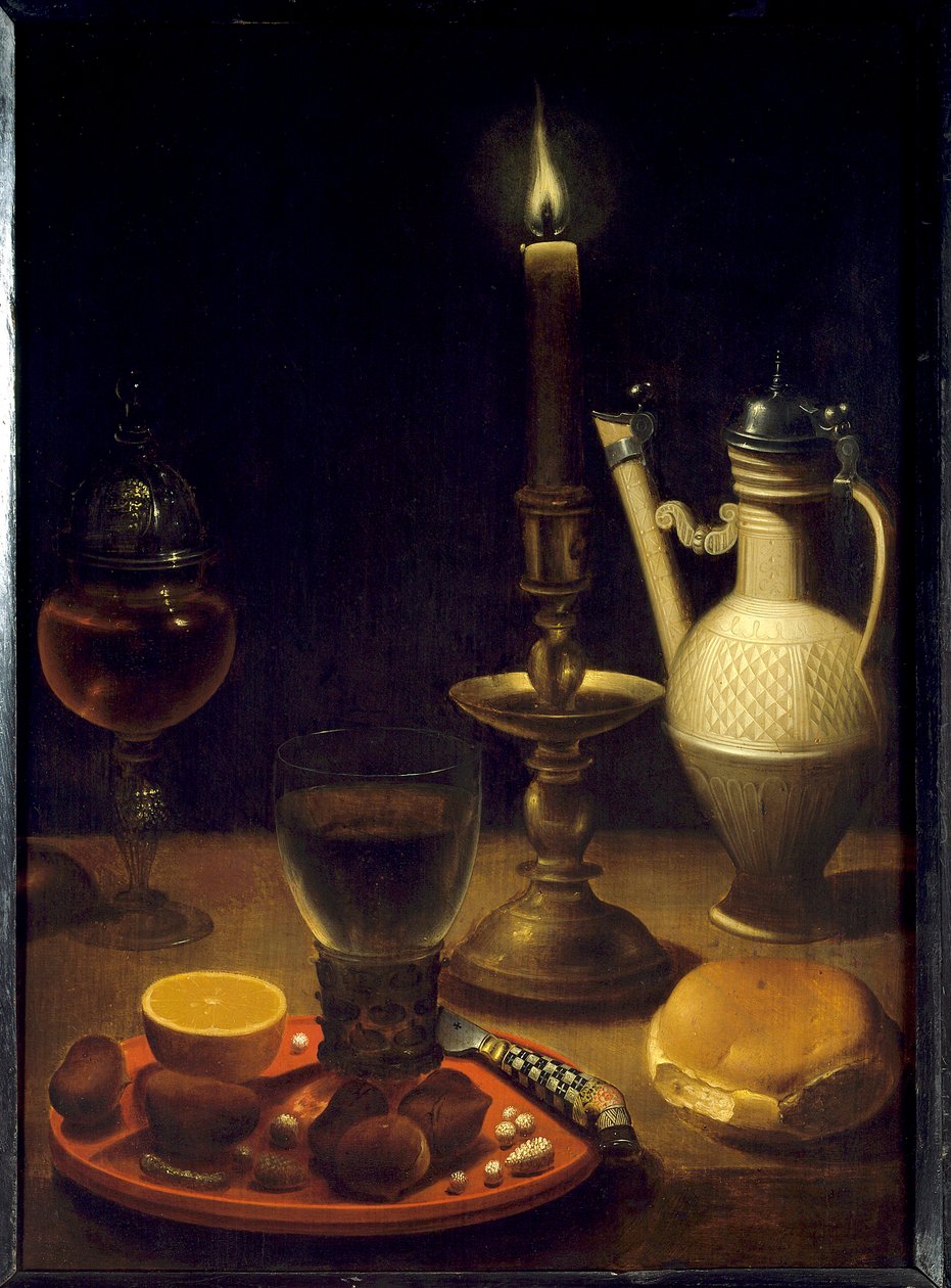 Mum ışığında natürmort Boyama Gotthardt tarafından Wedig (Gottfried Von Wedig) (1583-1641) by Gotthardt von Wedig