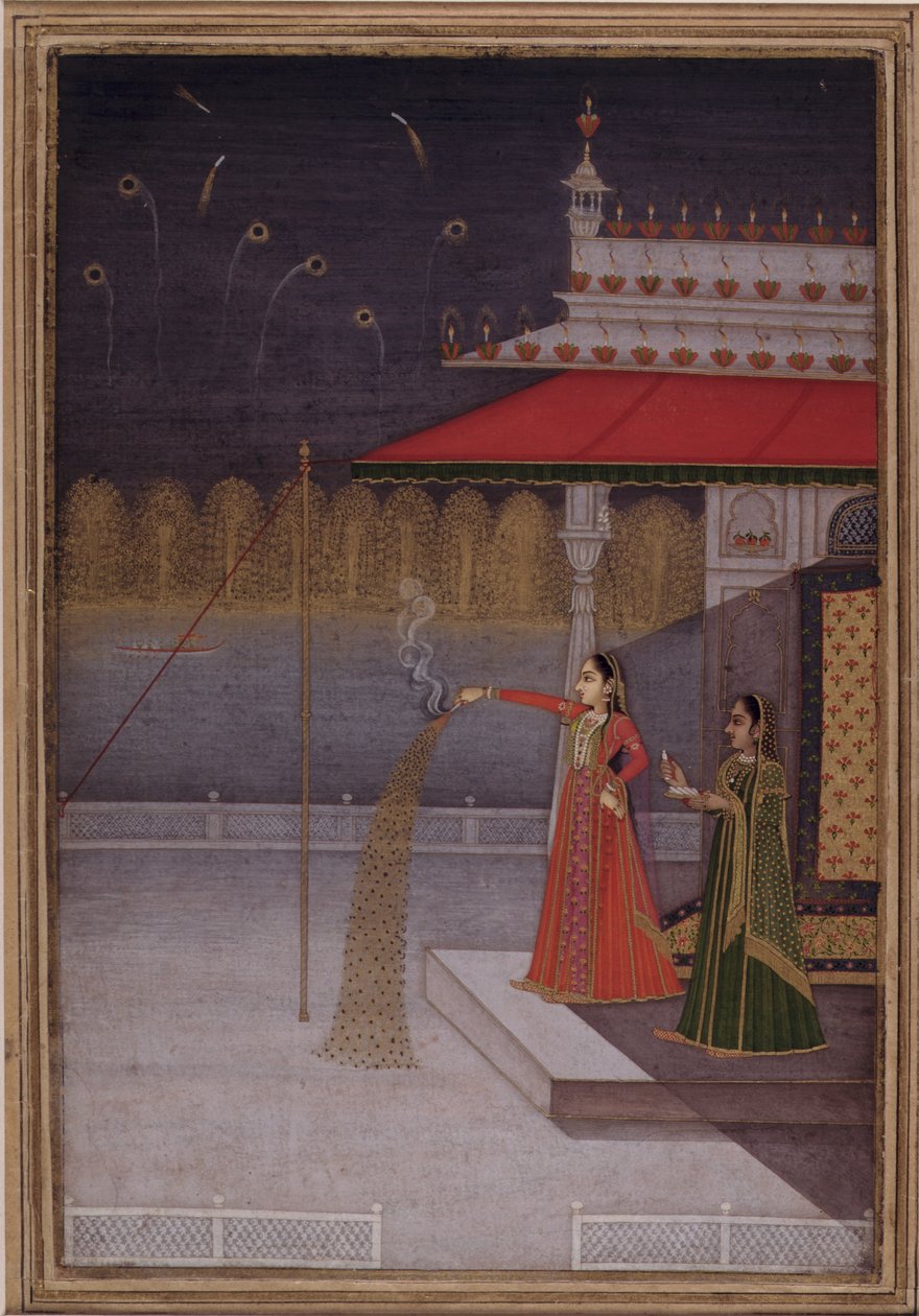 Shab-barat Gecesi, c.1735-40 (kağıt üzerine opak sulu boya) by Gouvardhan (attr. to)