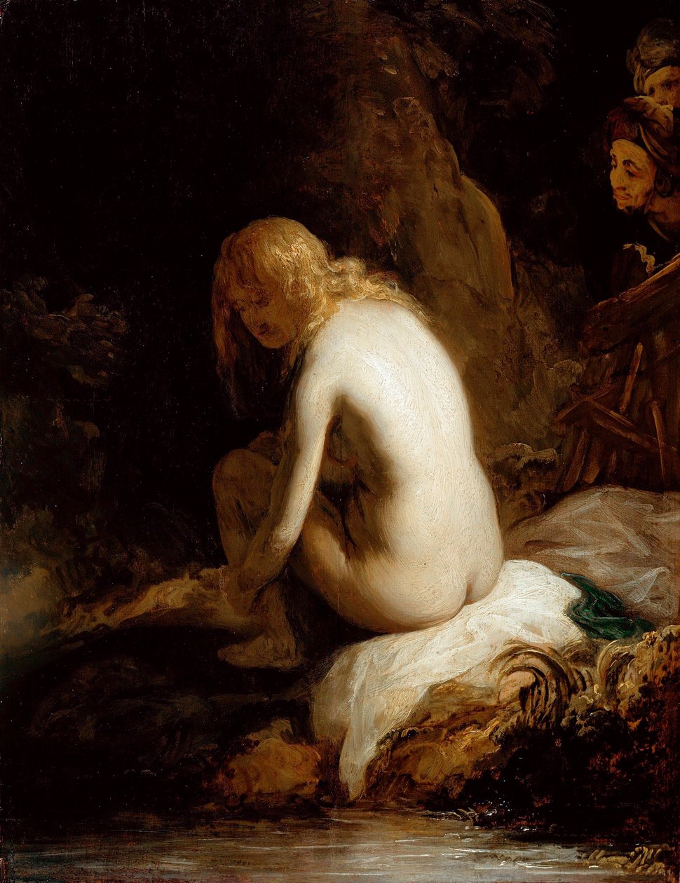 "Susanna ve Yaşlılar" (Susanna ve Yaşlılar) Tablo Govaert (Govert) Flinck (1615-1660) Ahşap üzerine yağlı boya Dim 49.6x37.8 cm Staatliche Museen, Berlin by Govaert Flinck