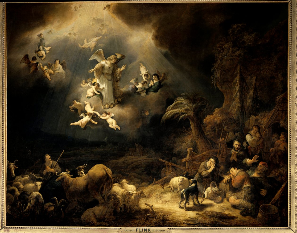 Çobanlara duyuru Govaert Flink (1615-1660) (ec.flam.) 1639 Sun. 1,6x1,96 m Paris, Musee du Louvre. by Govaert Flinck
