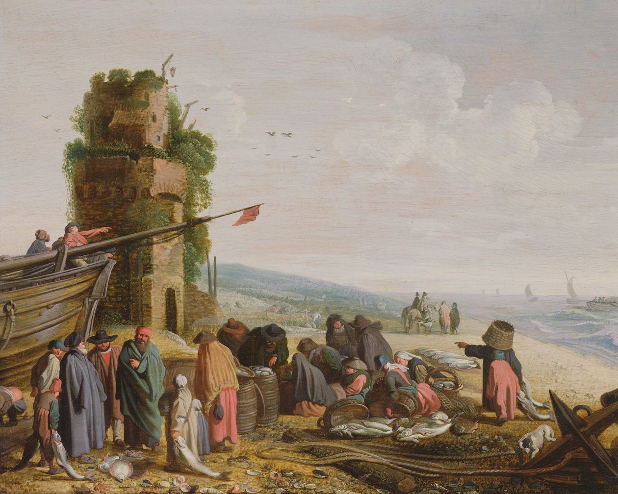 Yakaladıkları ile Sahilde Balıkçılar (59984) by Govaert Jansz