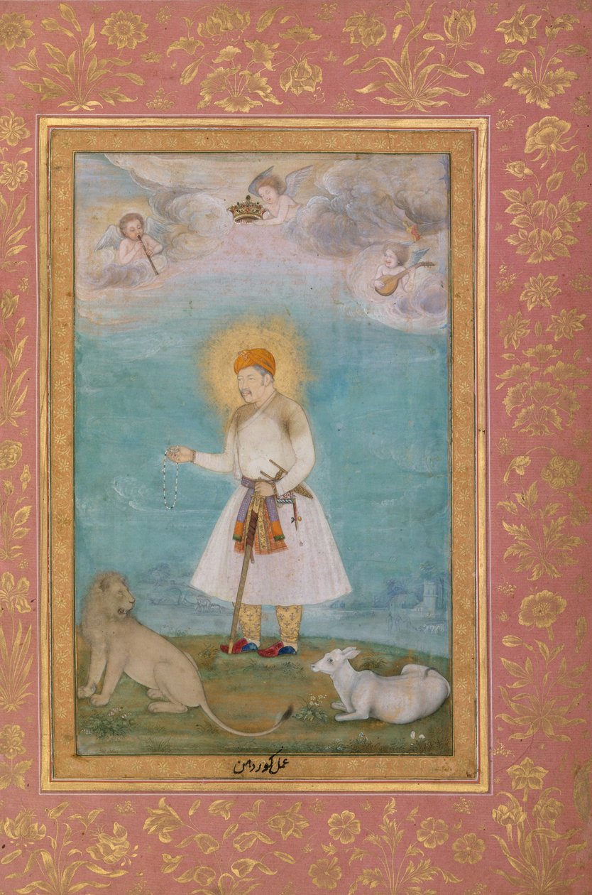 Aslan ve Buzağı ile Ekber, c.1630 by Govardhan