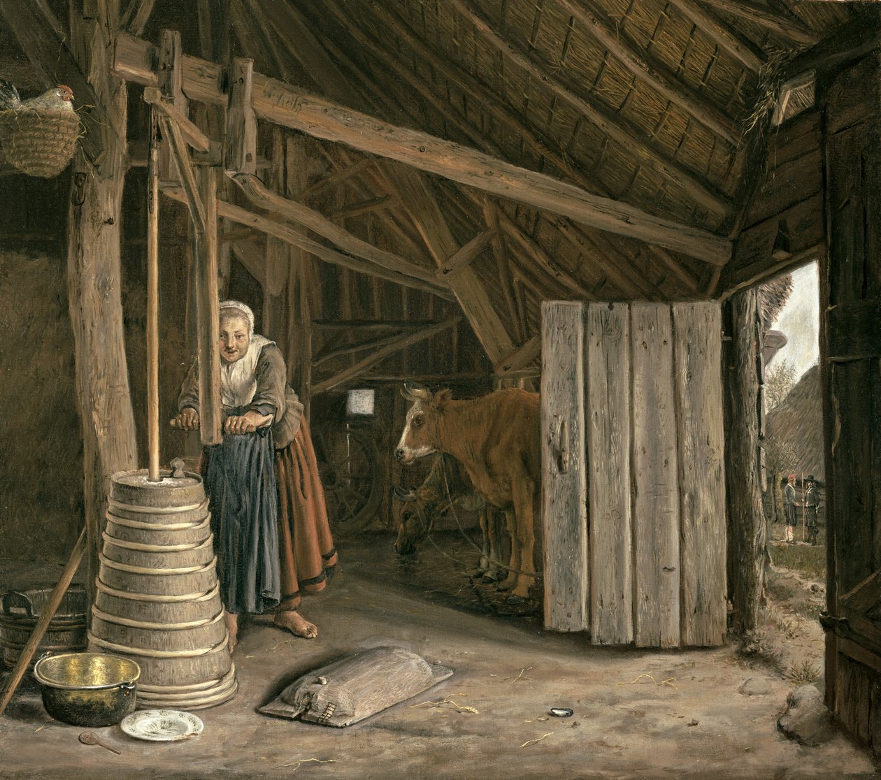 Hizmetçi Tereyağı ile Ahır İçi by Govert Dircksz. Camphuysen
