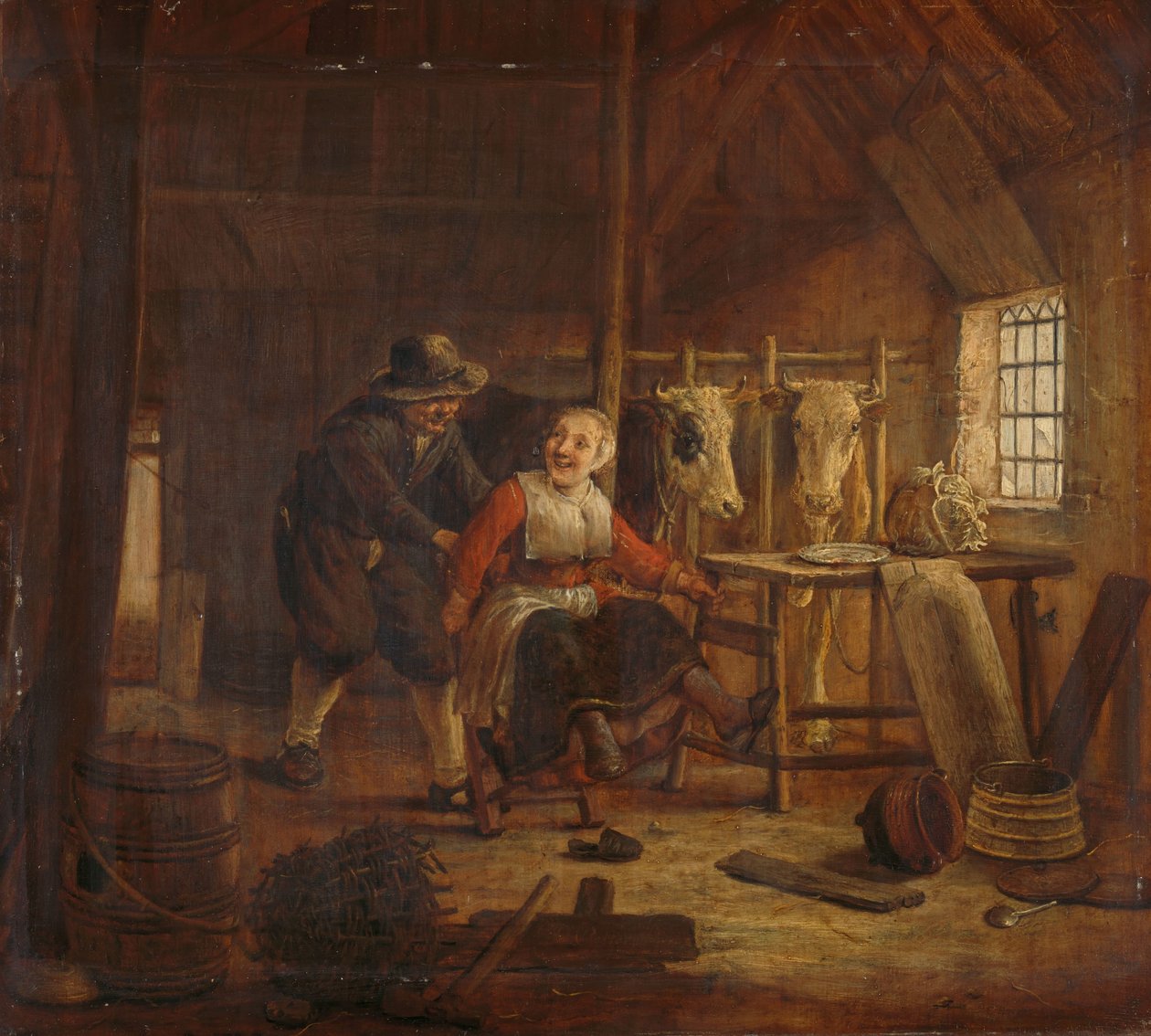 Bir İnek Ahırında Flört by Govert Dircksz. Camphuysen