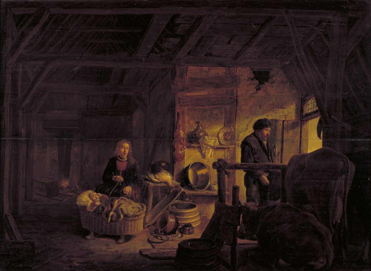 Bir Kulübenin İçi by Govert Dircksz. Camphuysen