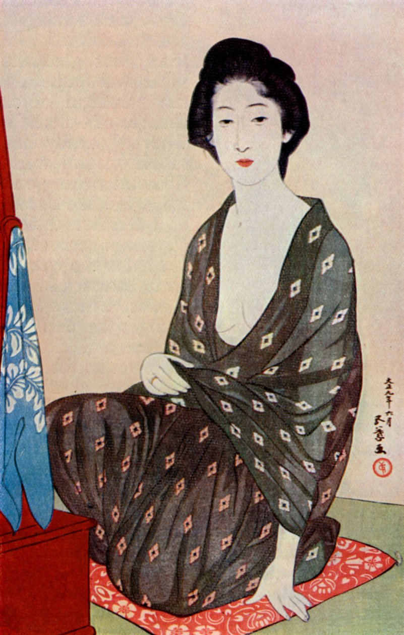 Yazlık giysiler giyen bir Japon kadın, 1920 1930. by Goyo Hashiguchi