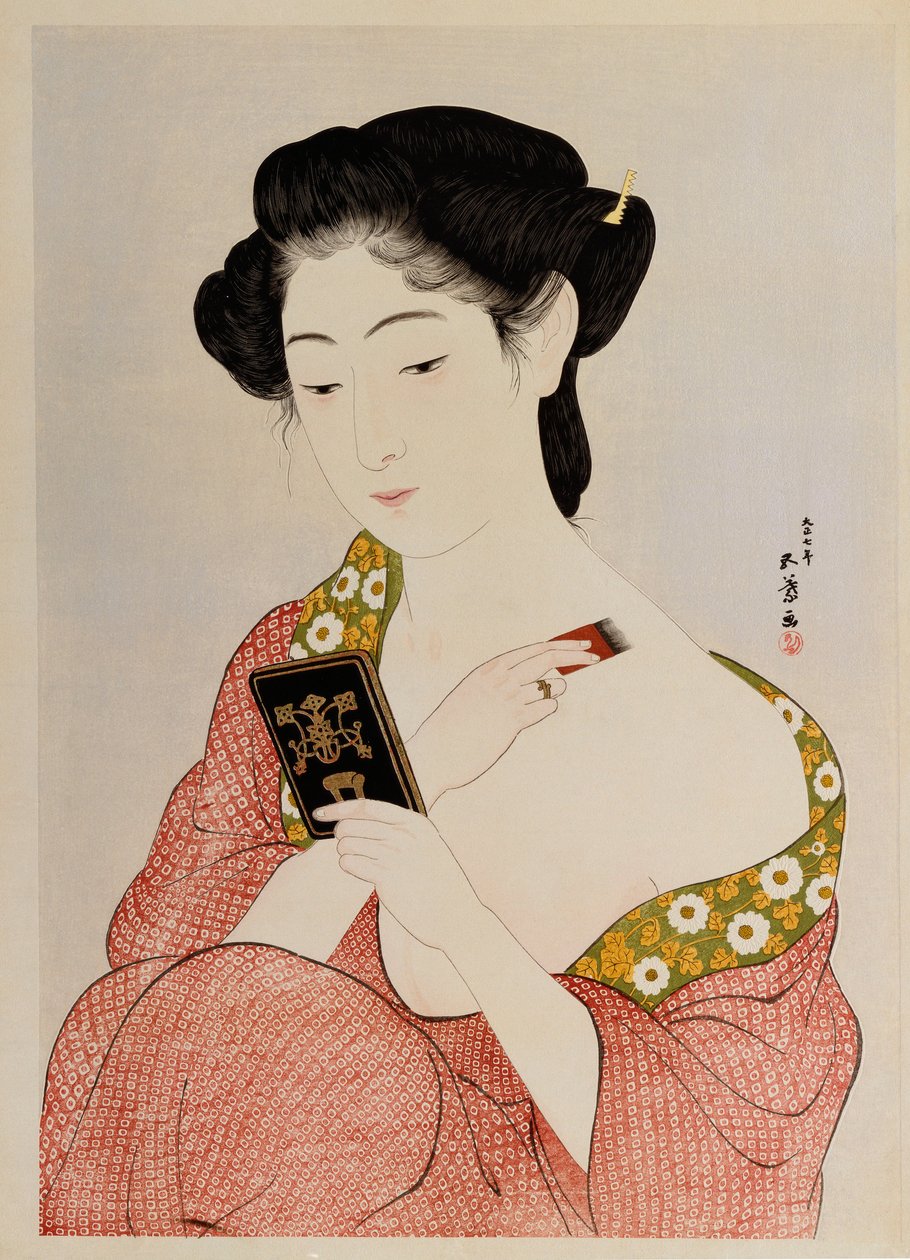 İç Çamaşırlı Bir Kadın, 1918 by Goyo Hashiguchi