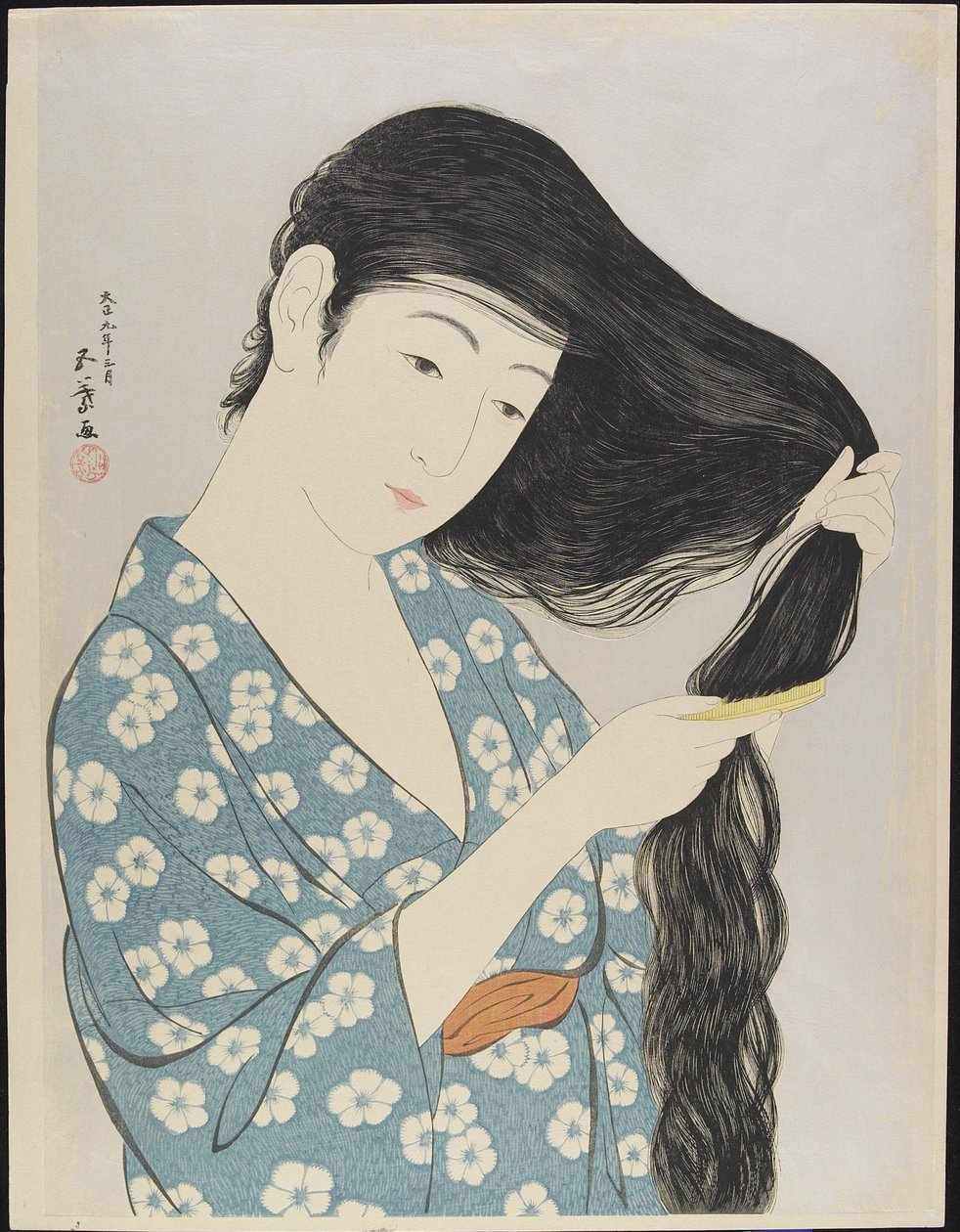 Saçını Taranan Kadın, Mart 1929 by Goyo Hashiguchi