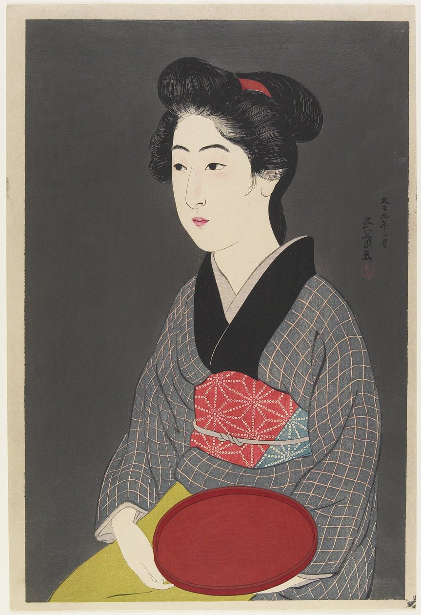 Tepsi Tutan Kadın, 1920 by Goyo Hashiguchi