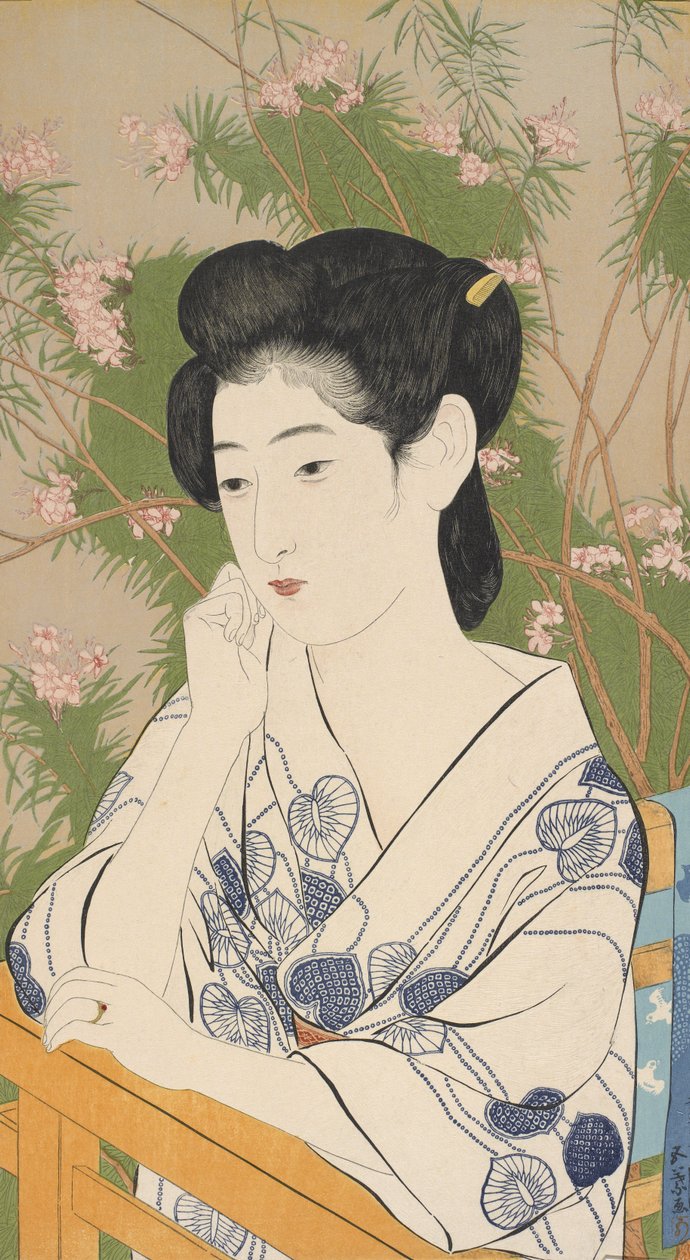 Kaplıca Otelindeki Kadın, 1920 (tahta baskı) by Goyo Hashiguchi