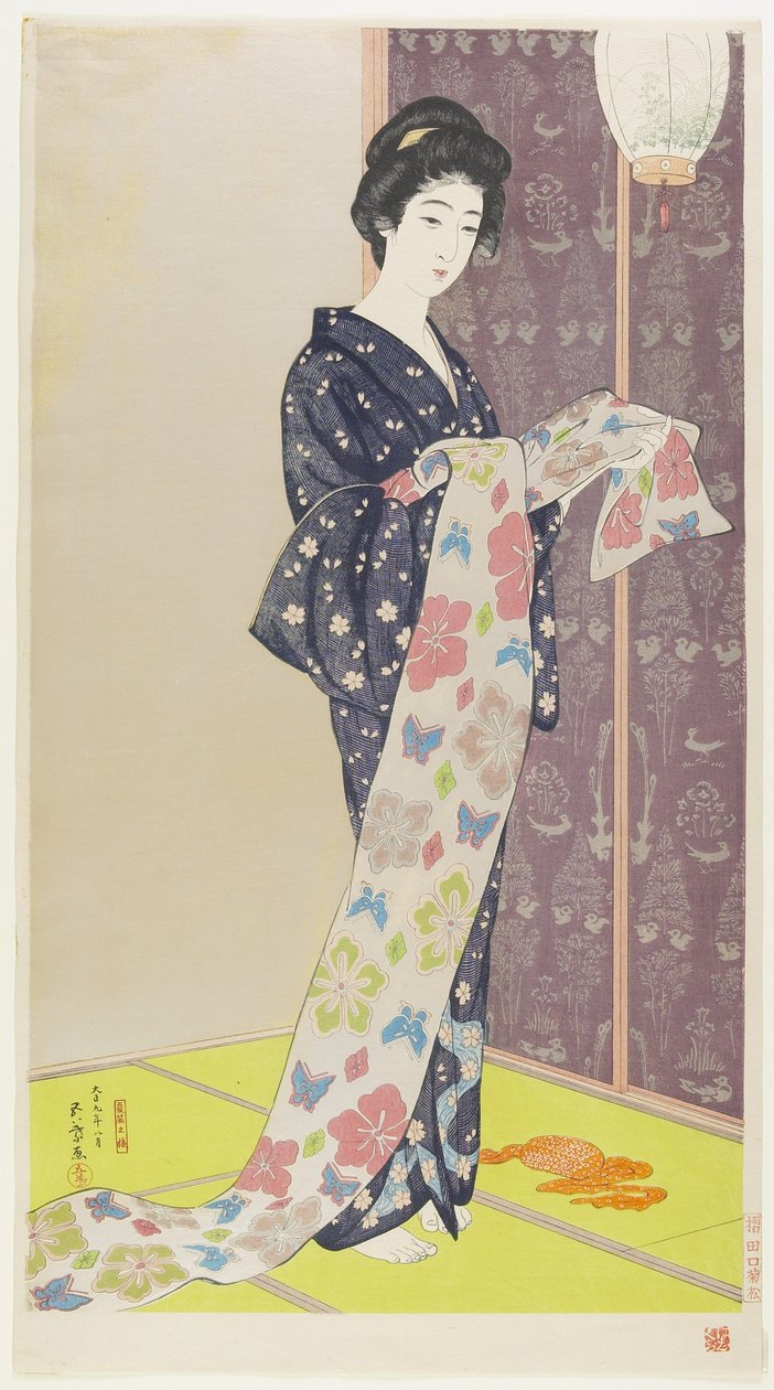 Yaz Kimonolu Kadın, Ağustos 1920 by Goyo Hashiguchi