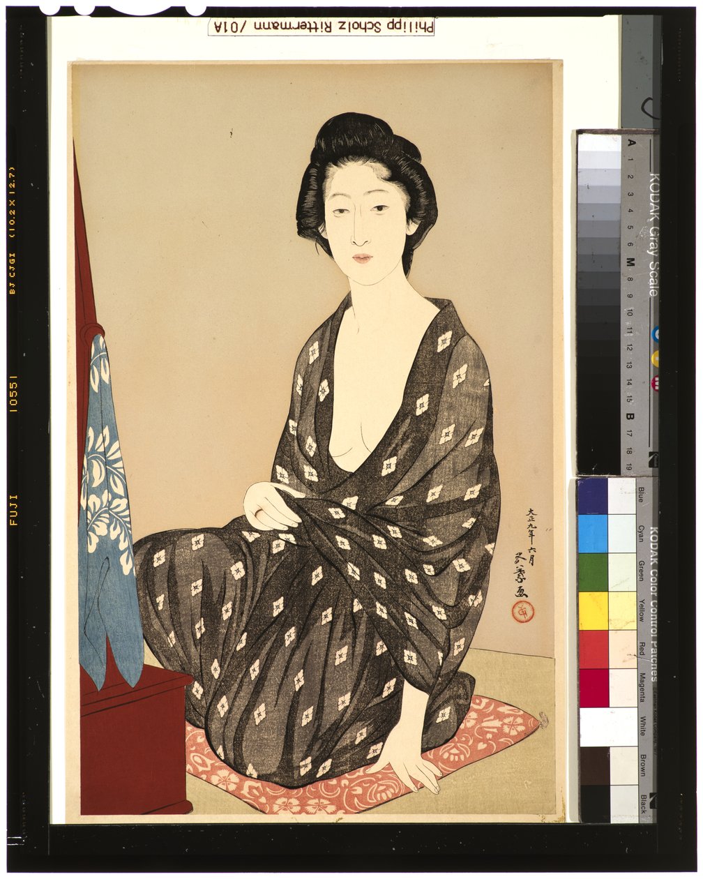 Yaz kimonolu kadın, 1920 (tahta blok) by Goyo Hashiguchi