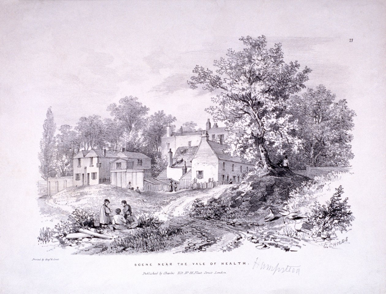 Hampstead Heath, Hampstead, Londra, c1840 by Graf and Soret