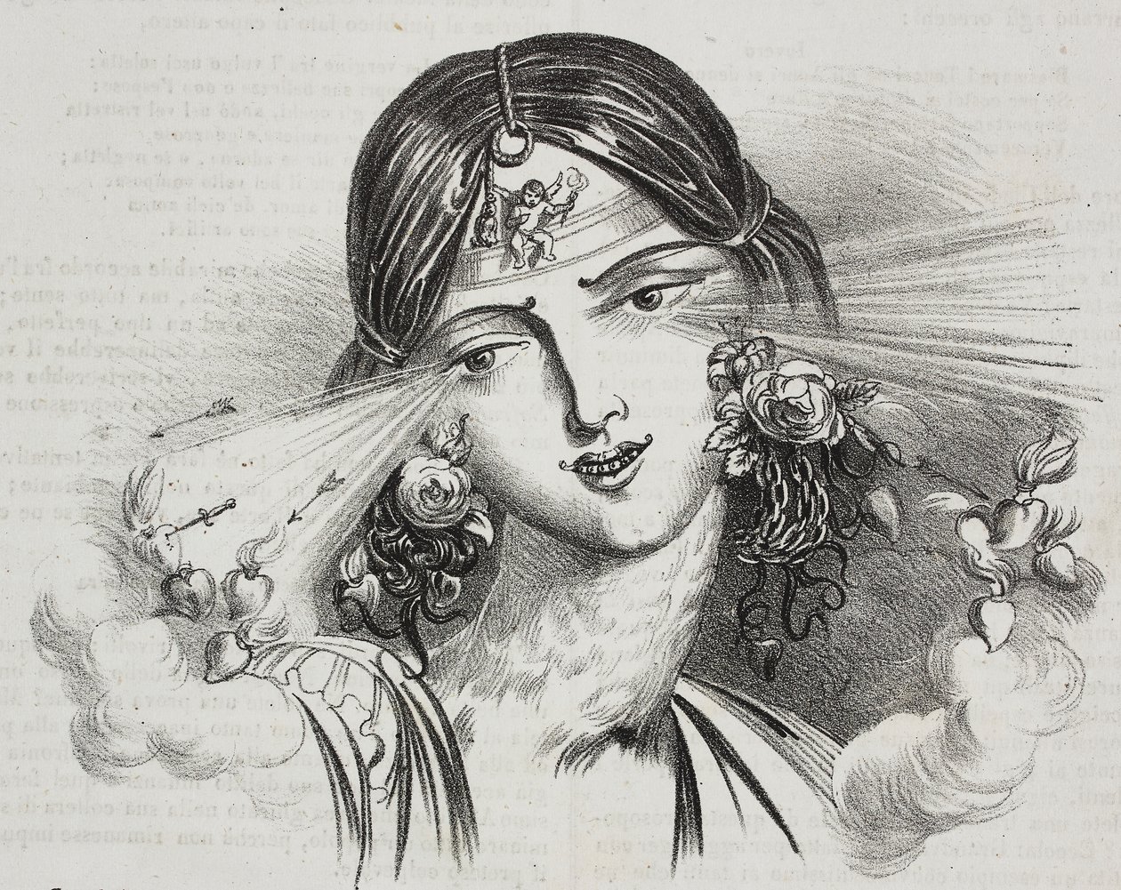 Kadınsı güzellik, karikatür Jean-Jacques Grandville (1803-1847), Poliorama Pittoresco