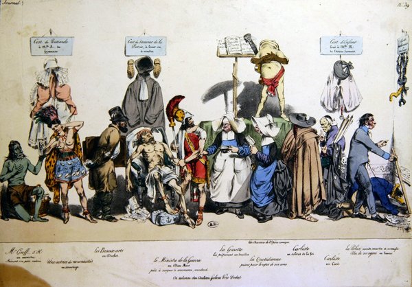 Fransız Topluluğu, c.1830-40 (renkli taş) by Grandville