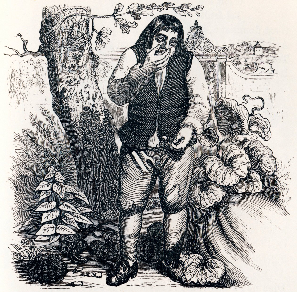 Meşe palamudu ve balkabağı - La Fontaine'in Masalları by Grandville