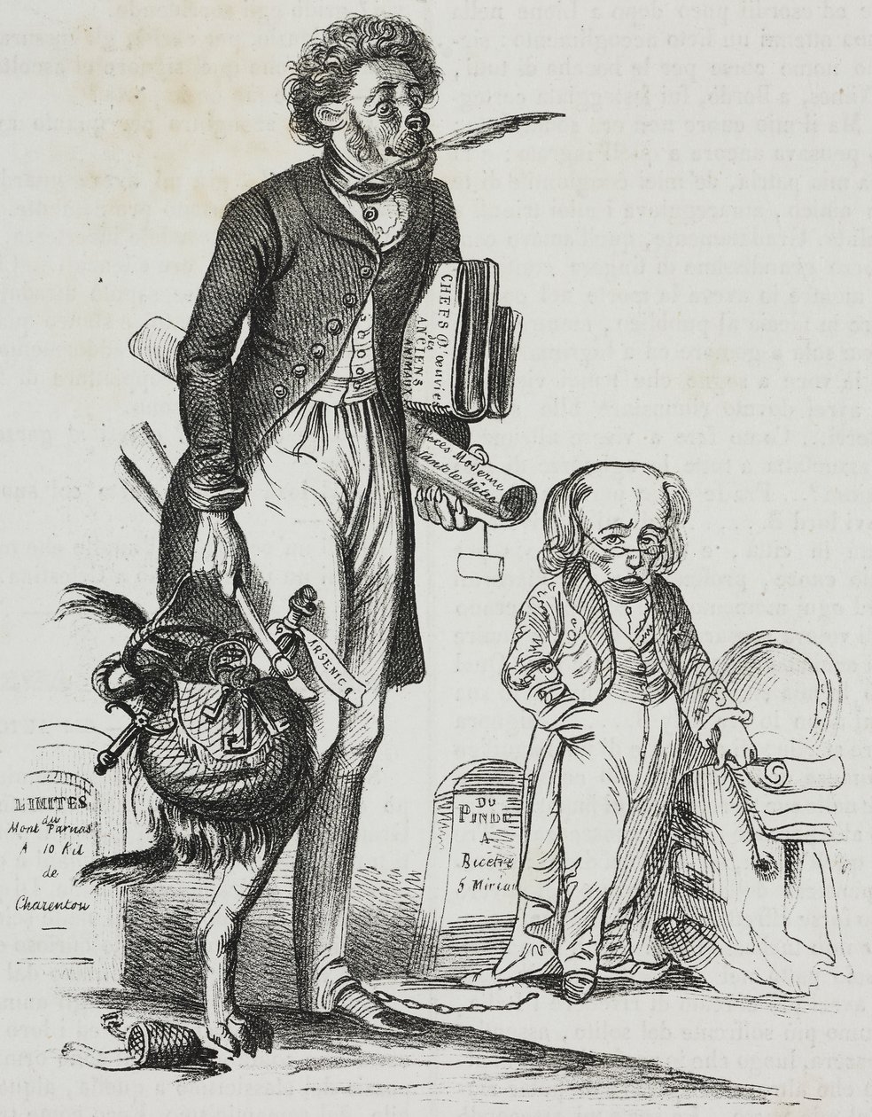 Neden namluyu hayvanlardan alayım?, karikatürü Jean-Jacques Grandville (1803-1847), litografisi Poliorama Pittoresco