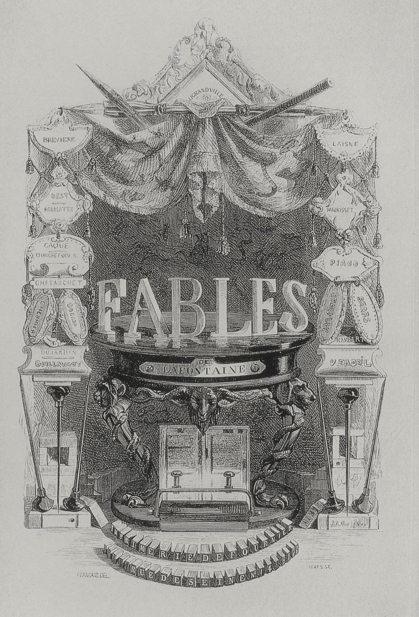 Fables de las Fountaine başlık sayfası by Grandville