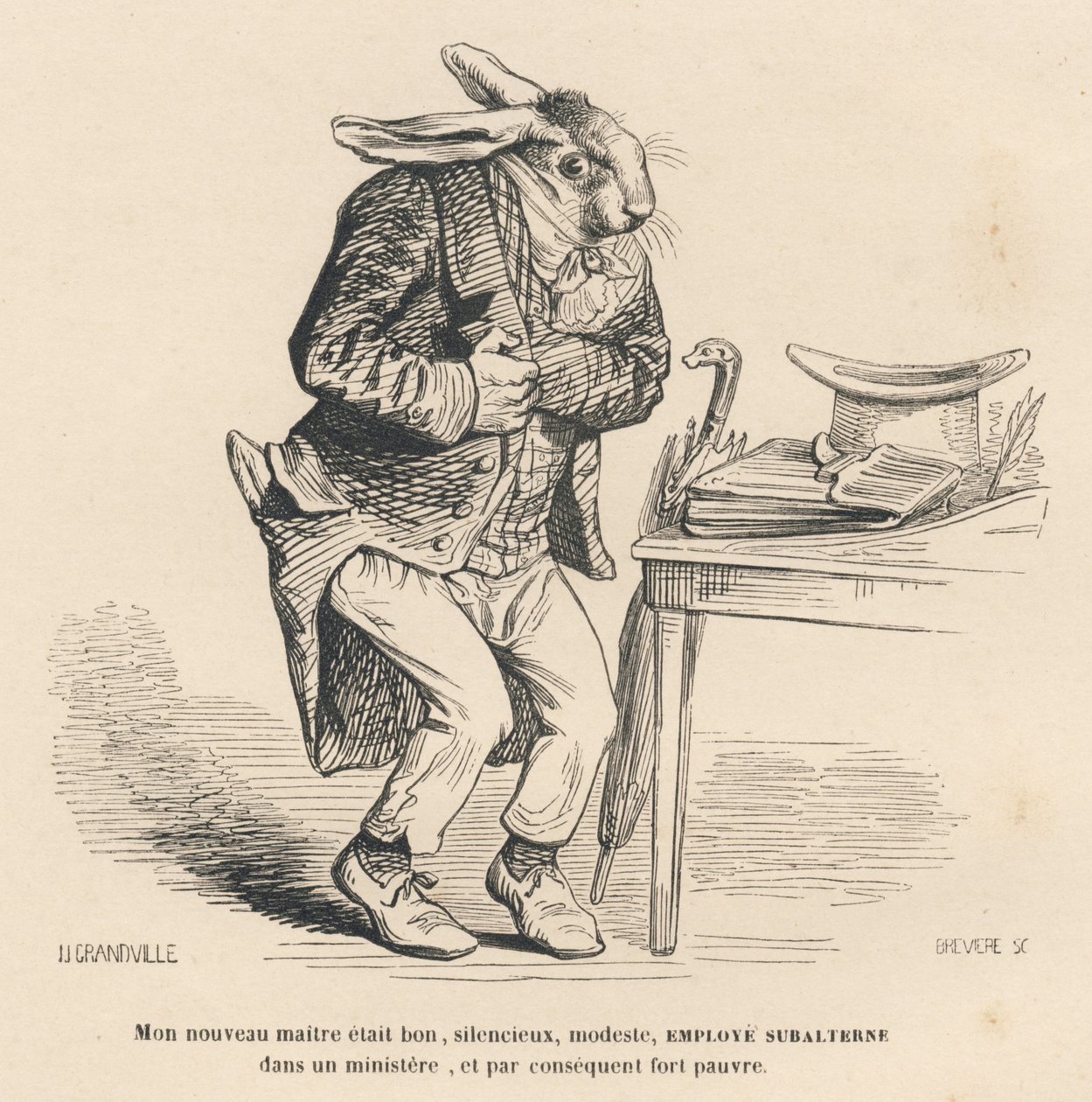 Bir bakanlıkta küçük bir çalışan olarak Tavşan. JJ Granville tarafından gösterilen vinyetler. PJ Stahl