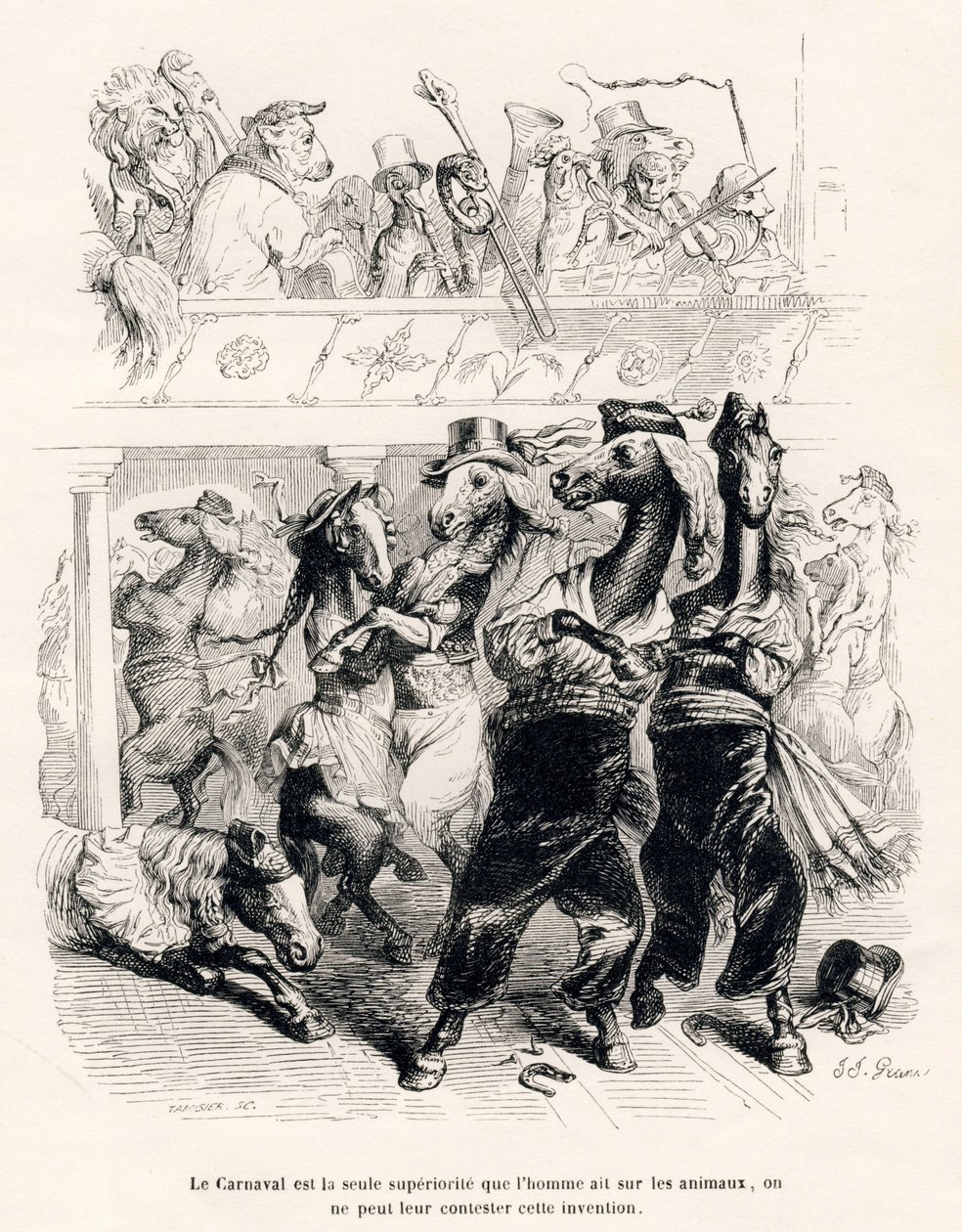 Atların karnavalı. JJ Granville tarafından gösterilen vinyetler. Honore de Balzac