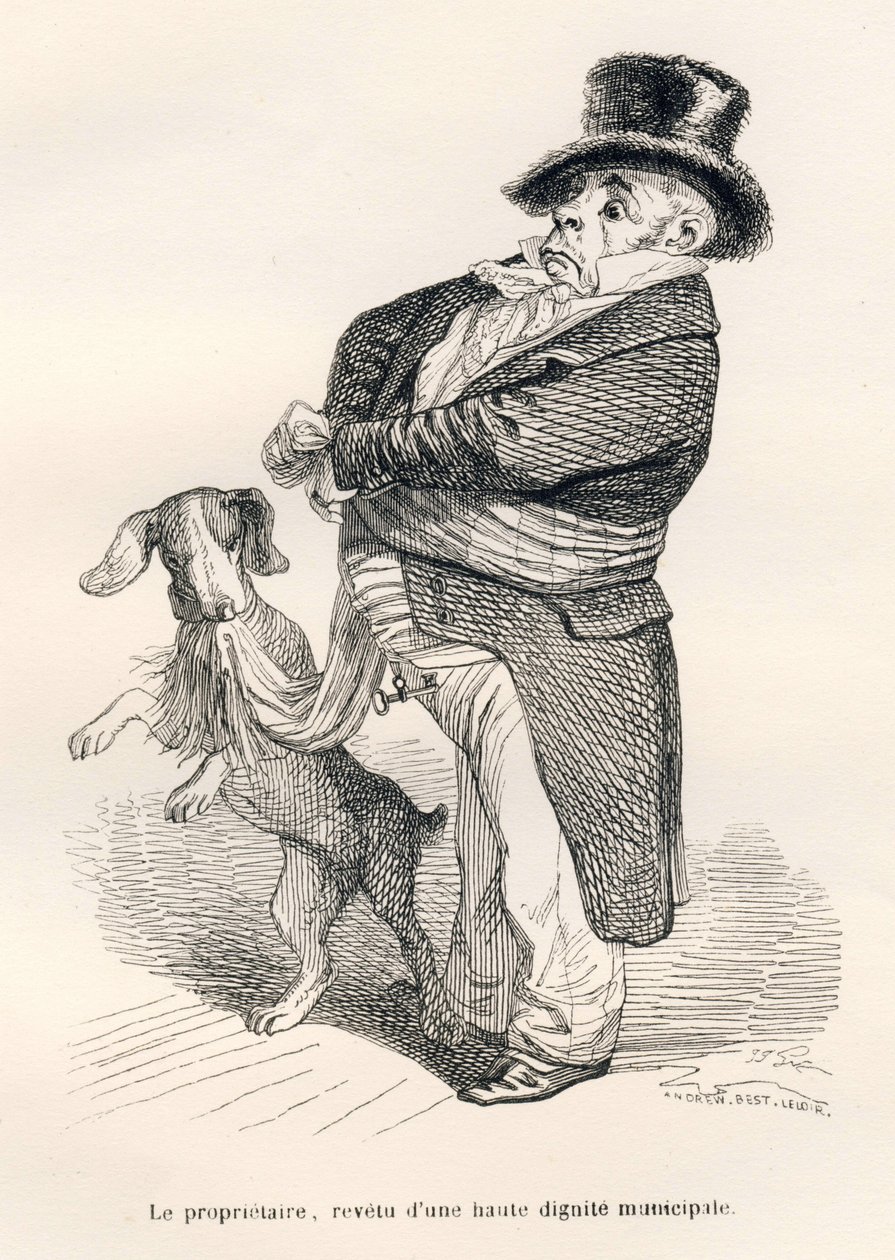 Sahibi, yüksek belediye onuruna sahip giyinmiş. JJ Granville tarafından gösterilen vinyetler. Gravür imzalı Andrew, Best ve Leloir, Charles Nodier