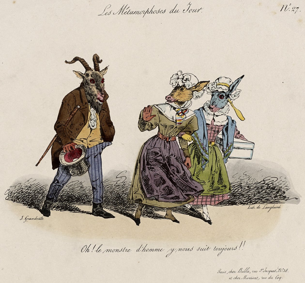 Daily Metamorphoses, No. 27 (el boyaması taş) by Grandville