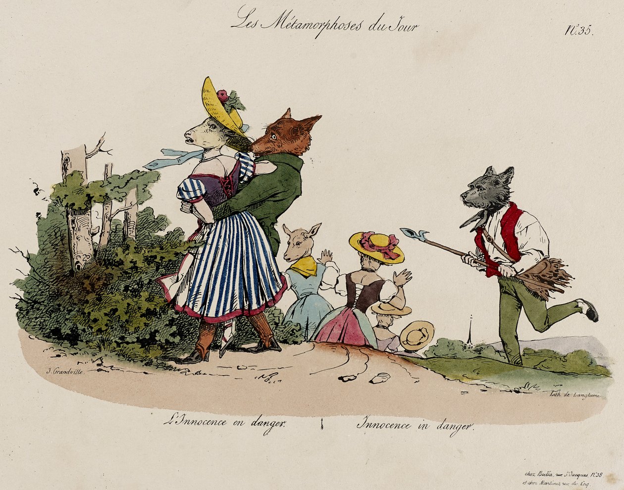 Daily Metamorphoses, No. 35 (el boyaması taş) by Grandville