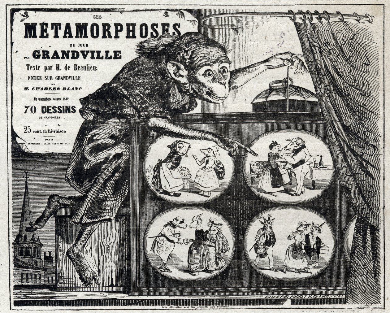 Edebiyat. Karikatürist Jean Jacques Grandville