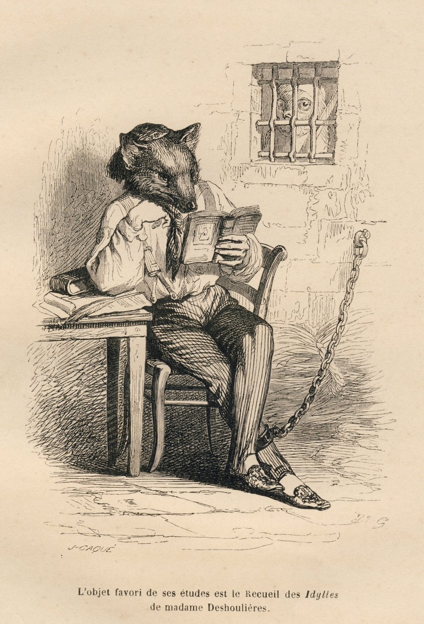 Kurt bir hapishanede okuyor. JJ Granville tarafından gösterilen vinyetler. Emile de La Bedolliere