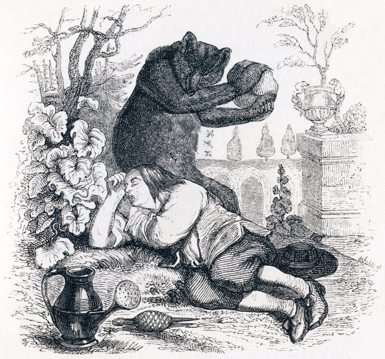 Ayı ve bahçe aşığı - La Fontaine'in Masalları by Grandville