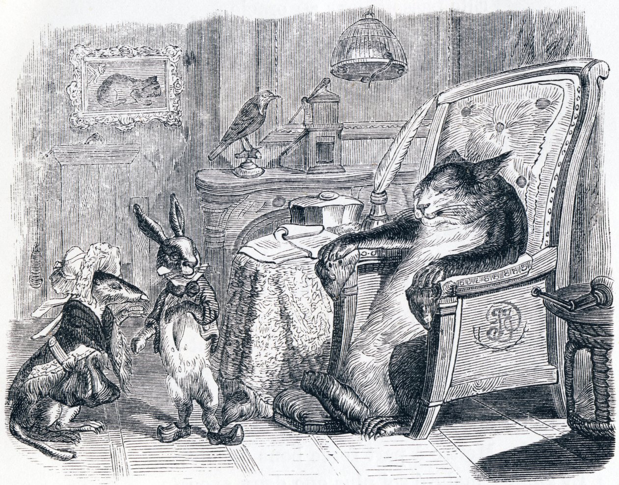 Kedi, gelincik ve küçük tavşan - La Fontaine